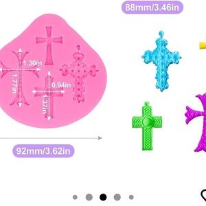Pink Cross Fondant Mold 9 piece set